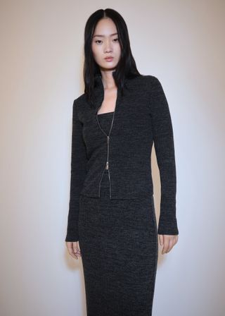 Knitted Jacket With Zipper - Women | Mango Usa