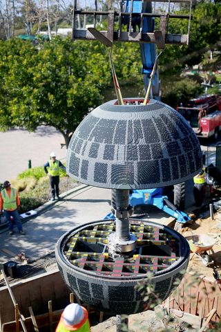 A new Death Star made of more than 500,000 LEGO bricks will be on display at LEGOLAND California March 5, 2015.