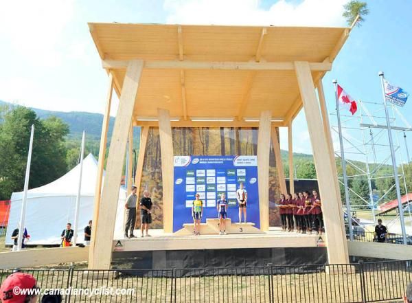 The podium is build from Quebec wood.