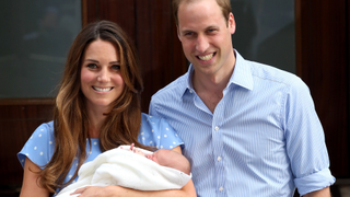 Prince William, Duke of Cambridge and Catherine, Duchess of Cambridge, depart The Lindo Wing with their newborn son at St Mary's Hospital on July 23, 2013 in London, England