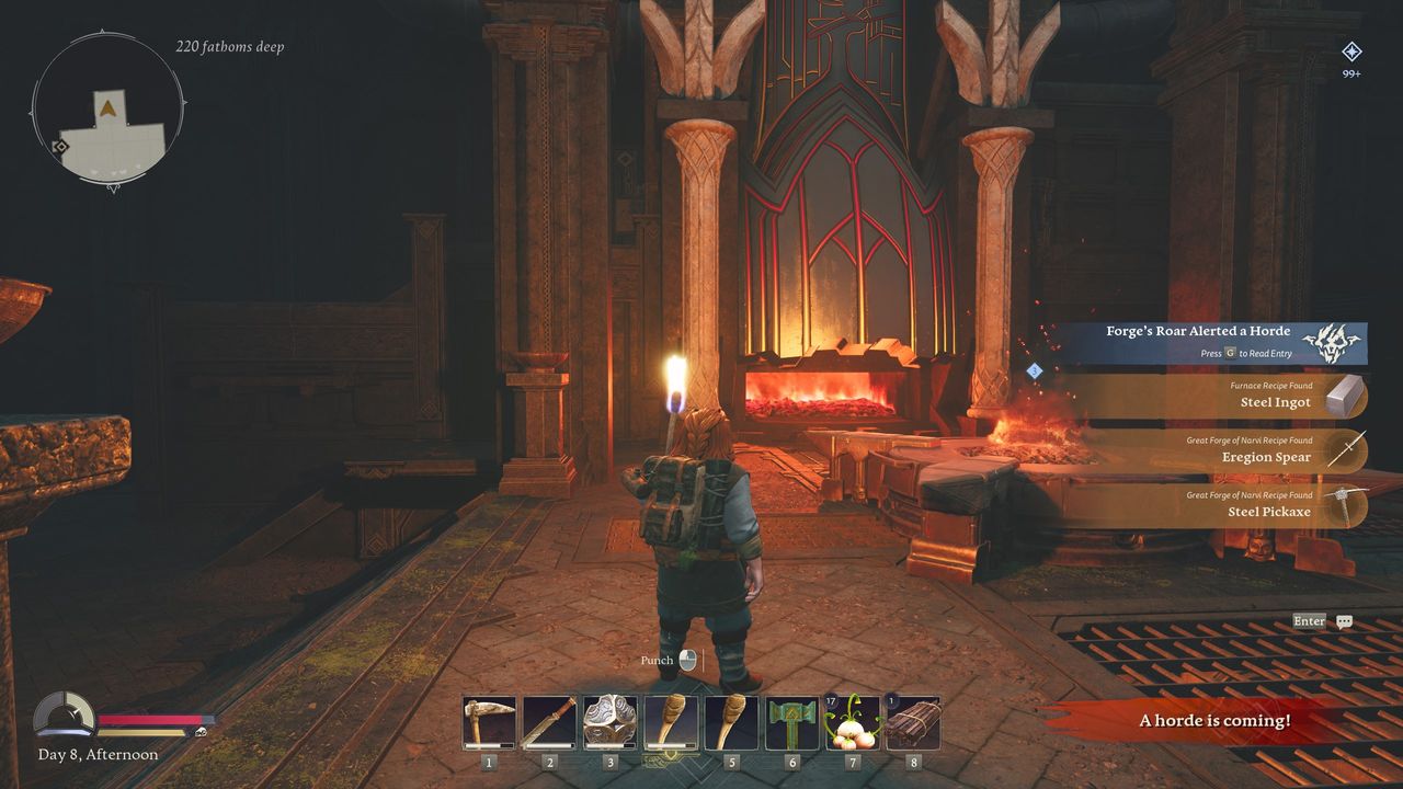 Return to Moria Steel Pickaxe - Reactivating the forge