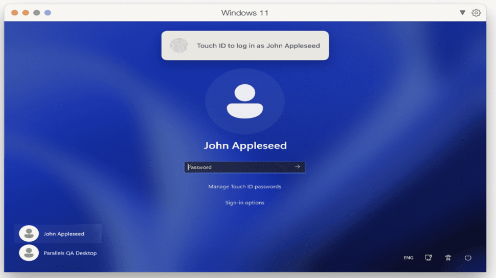 Parallels Desktop Touch ID