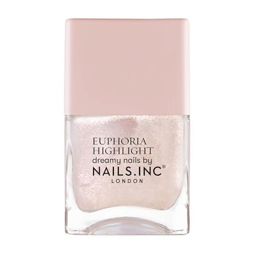 Nails Inc Euphoria Highlight, Magic Does Exist Pink Shimmer, No Chip, Long Lasting, Quick Dry, Air Dry, Professional Manicures 
Pedicures, Fingernails 
Toenails, Vegan Nail Polish, 14 Ml