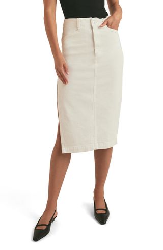 The Mischa High Waist Split Hem Denim Skirt