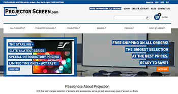 Projector Screen Launches E-Commerce Site