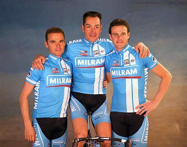 Mirko Celestino with Erik Zabel and Alessandro Petacchi