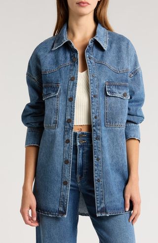 Oversize Western Denim Button-Up Shirt