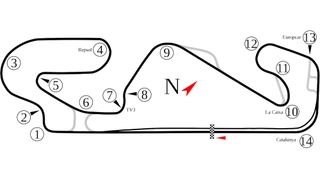 Map of the Circuit de Barcelona-Catalunya which is the venue for the Spain Grand Prix