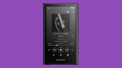 Sony Walkman NW-A306 on purple background, part of round-up of best new audio tech for one