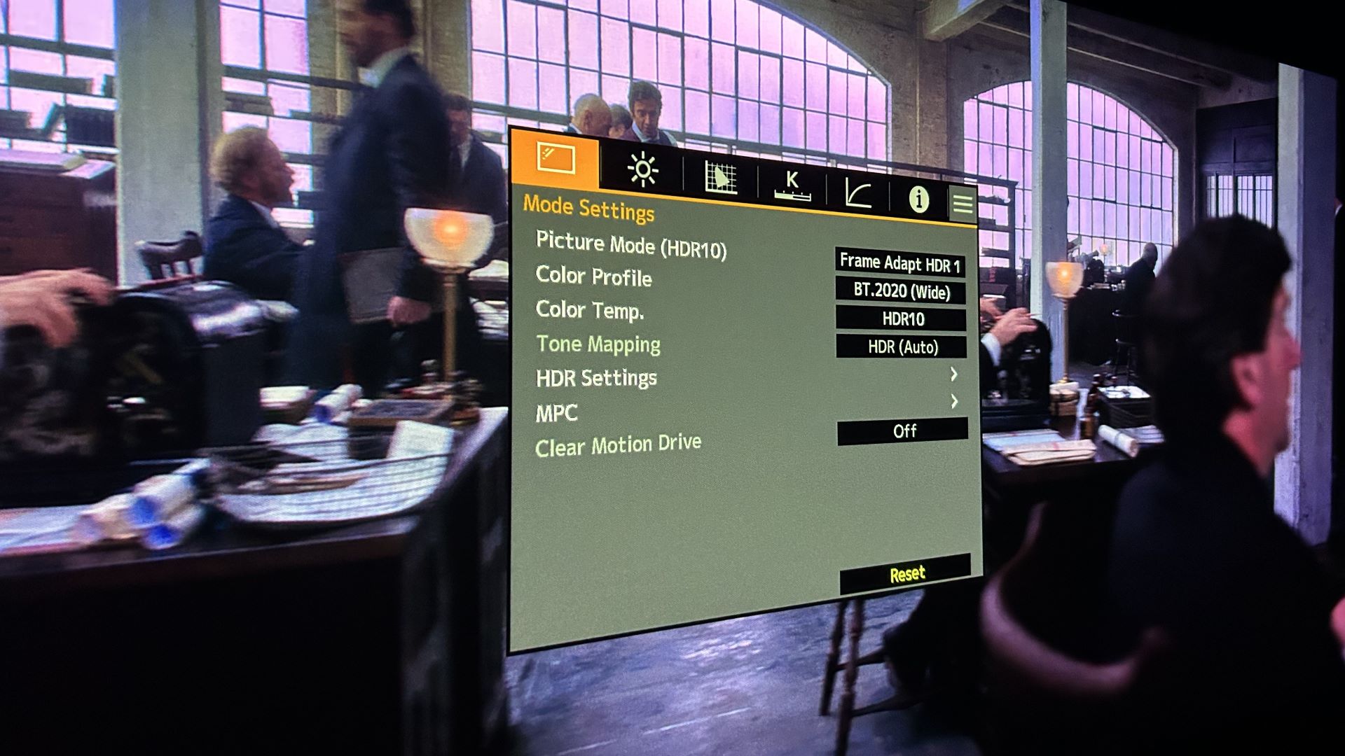 JVC DLA-NZ700 onscreen setup menu