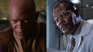 Samuel L. Jackson's roles as Mace Windu and Ray Arnold