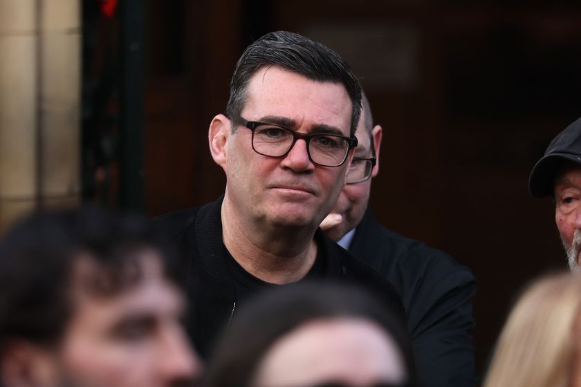 MANCHESTER, ENGLAND - DECEMBER 22: Mayor of Manchester Andy Burnham attends the funeral of Gary Mounfield, also known as Mani, at Manchester Cathedral on December 22, 2025 in Manchester, England. Mani is known for being the bass guitarist in rock bands The Stone Roses and Primal Scream. He died on November 20, 2025 at the age of 63 after suffering from a long-standing lung condition. (Photo by Ryan Jenkinson/Getty Images)