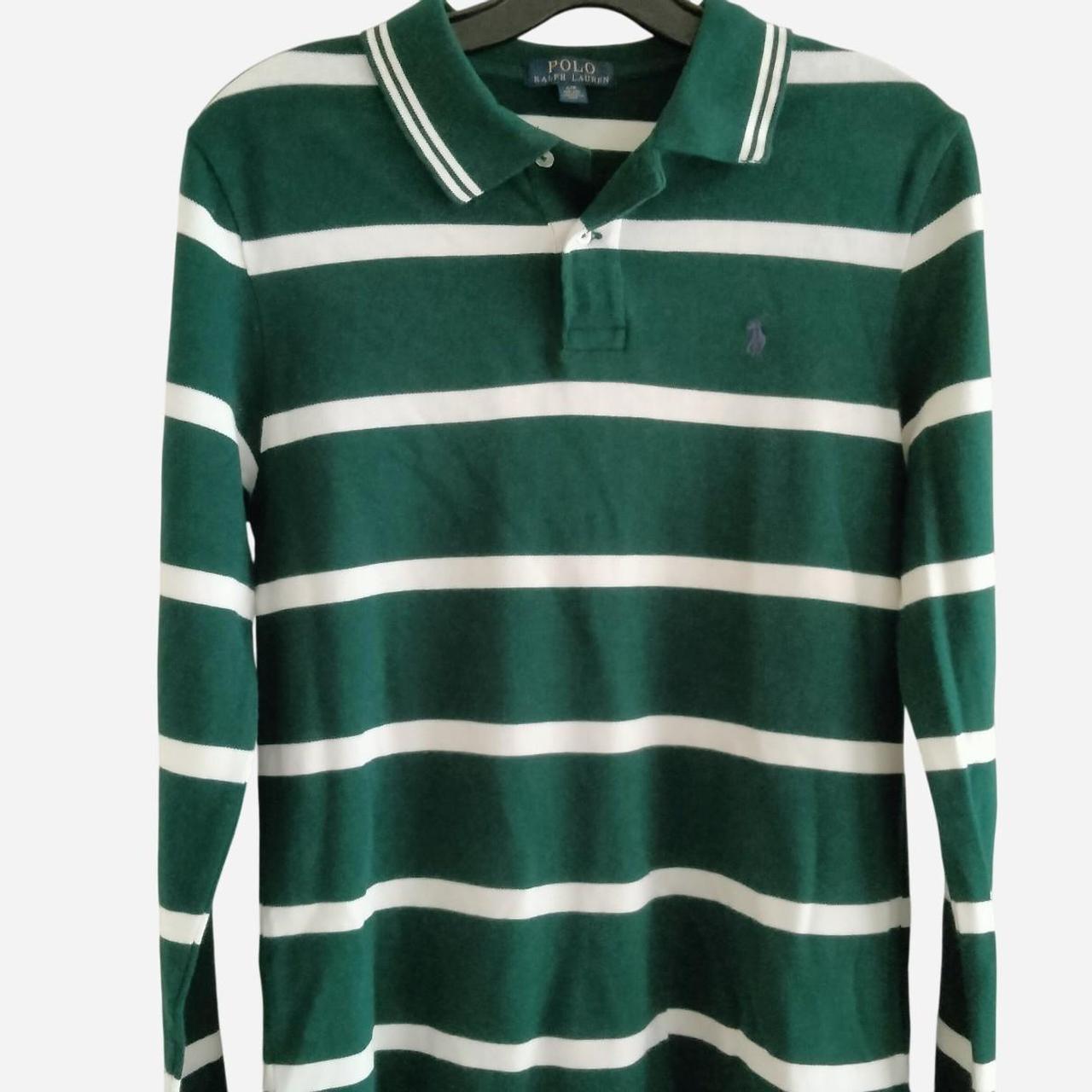 Green With White Stripes Ralph Lauren Long Sleeve...