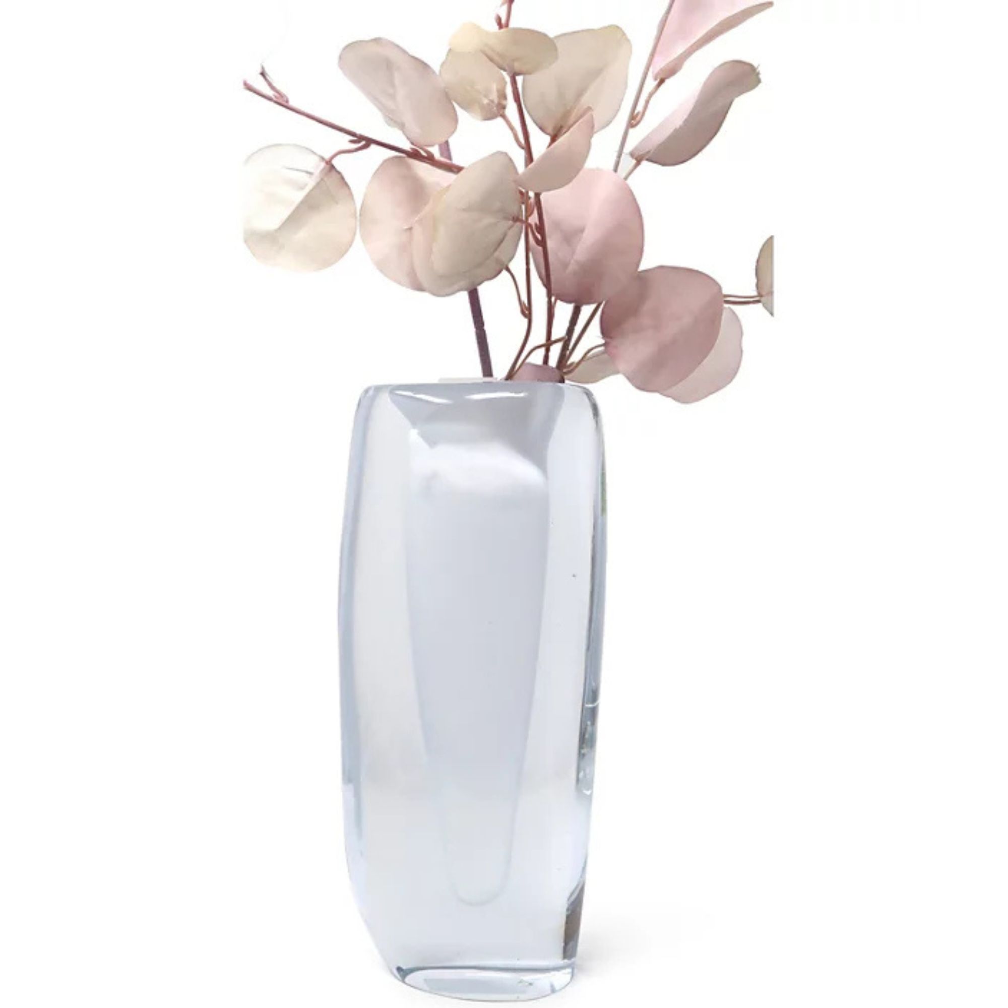 Vivience 11.5"H White Inner Double Wall Glass Vase