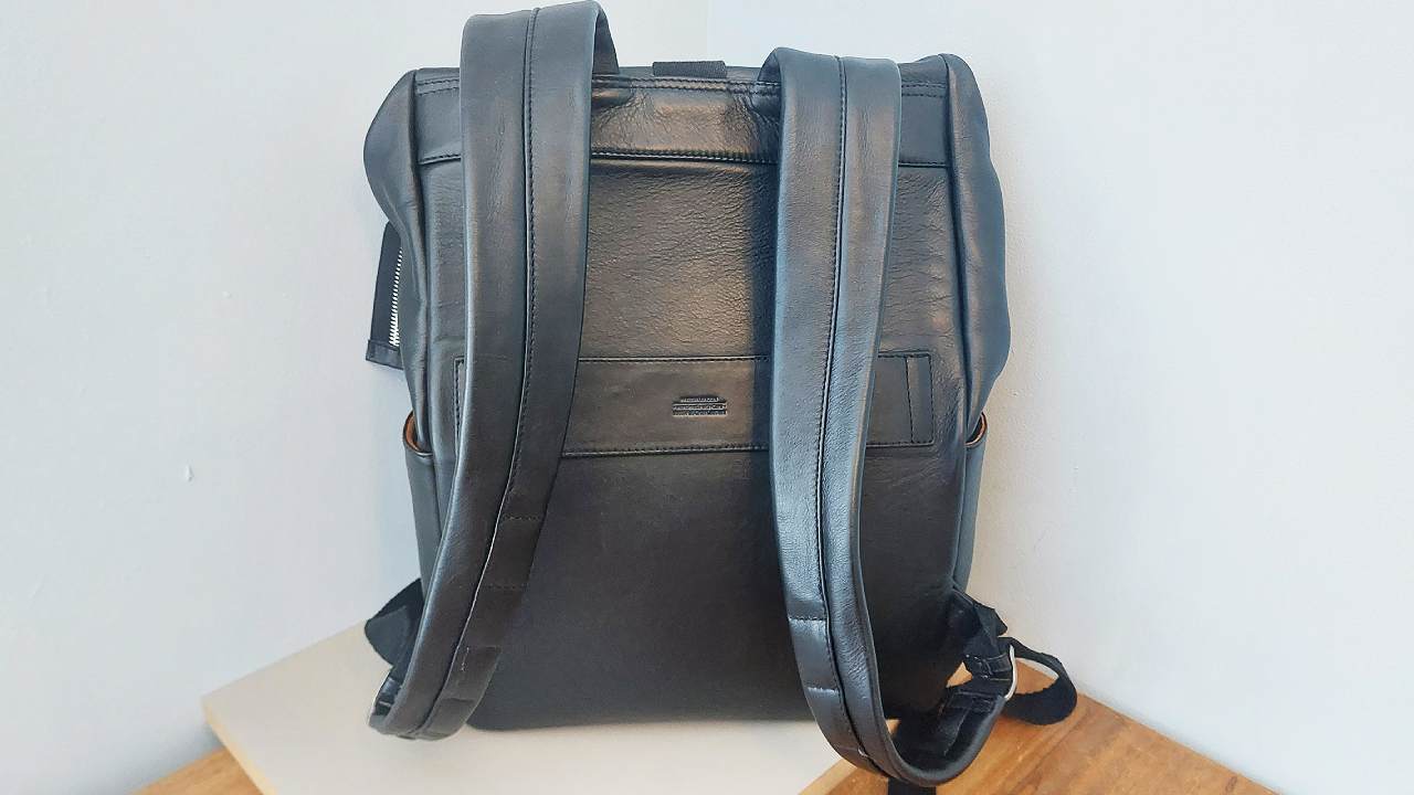 Harber London Leather Roll Top Backpack