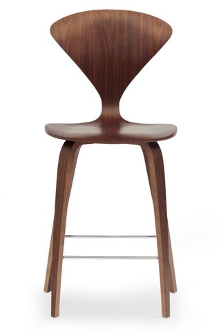 Bar stool with wooden base in classic walnut, £816, Cherner at Nest