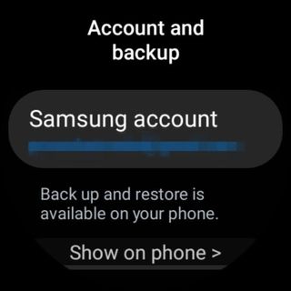 Samsung Galaxy Watch 4 Backup Screenshot
