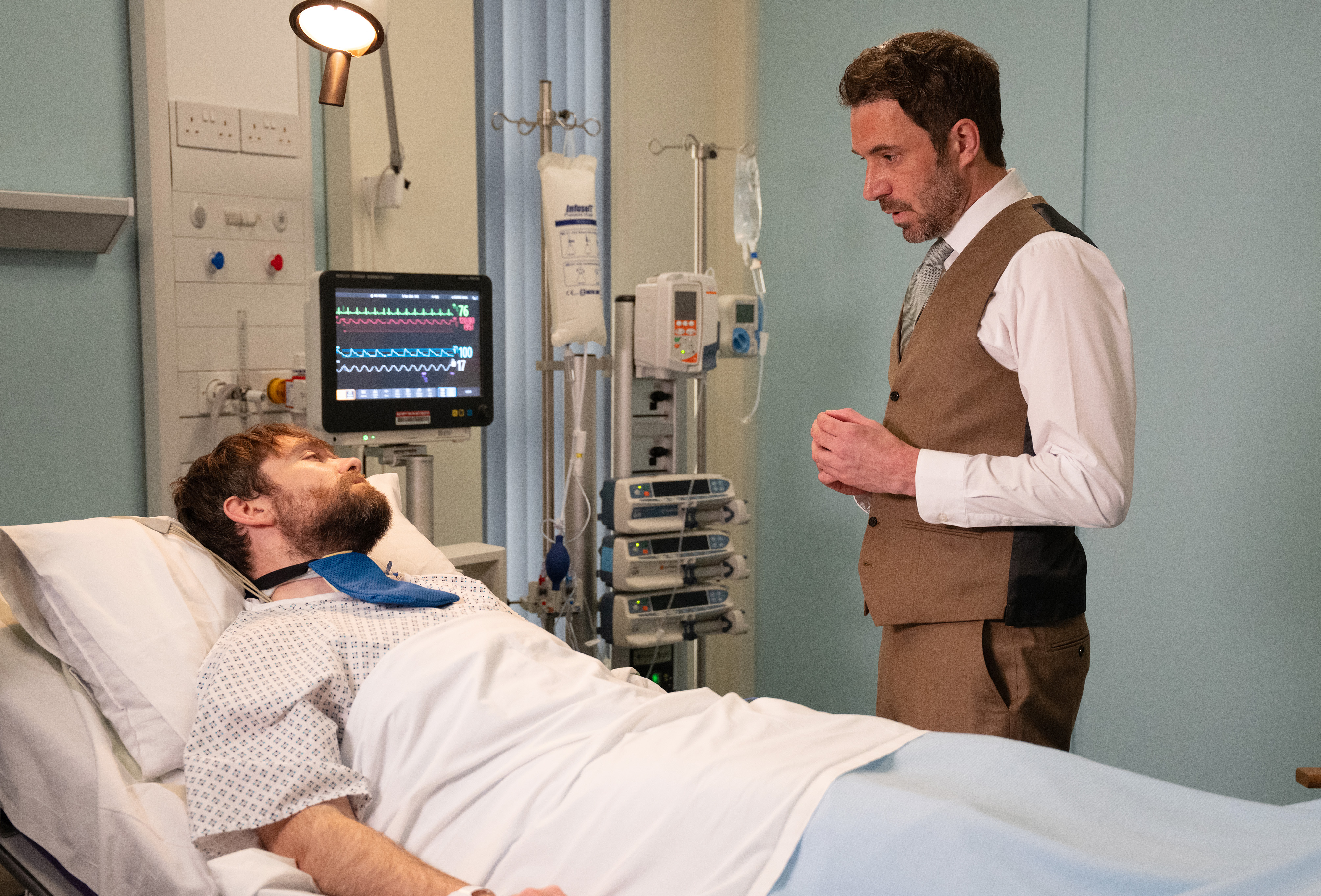 John is summoned to his ex-fiancé Aidan's hospital bedside where he has recently woken from a coma