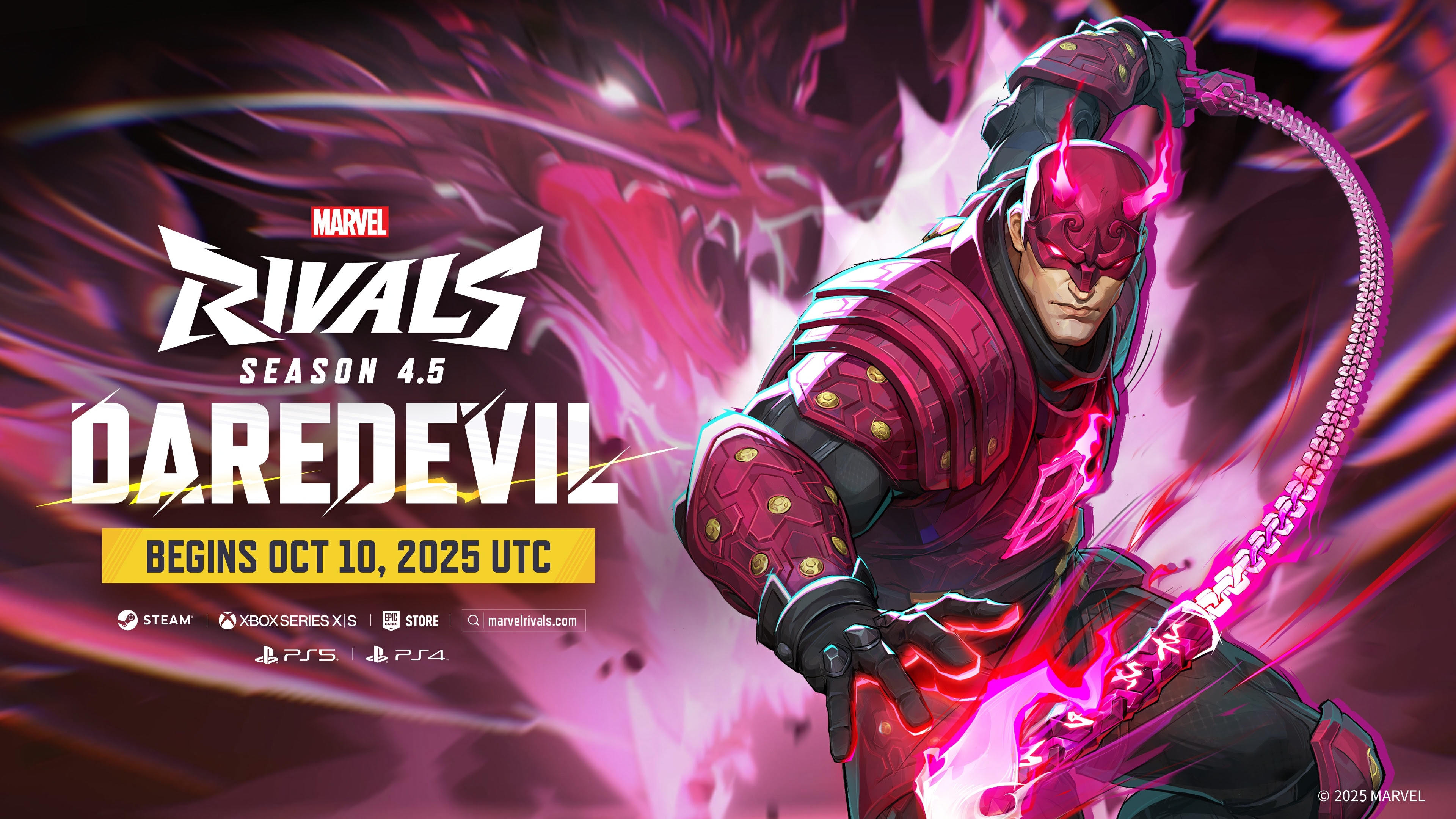 Infographic showing the launch times for Marvel Rivals Season 4.5