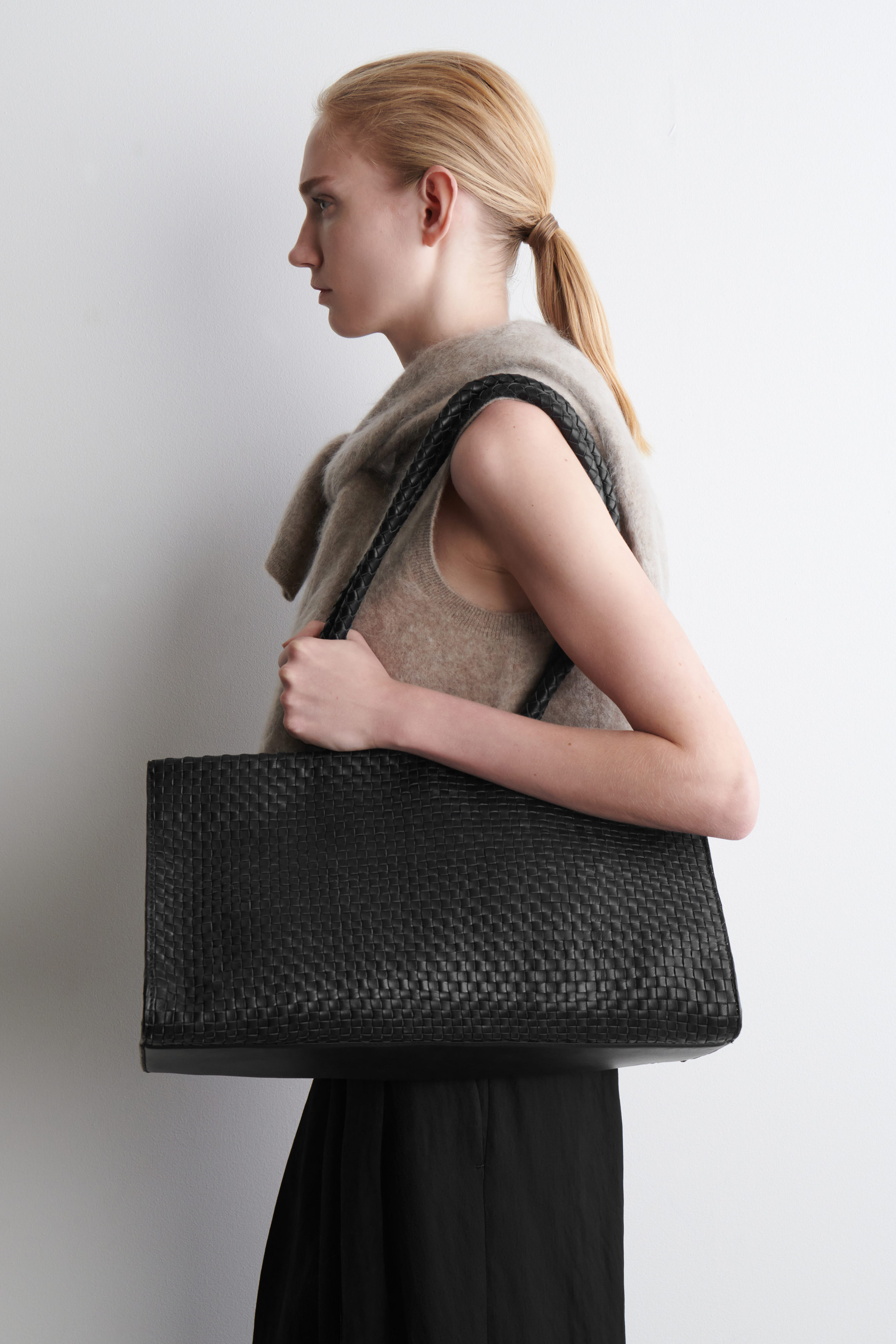Gallery Hand-Woven Tote Bag - Leather