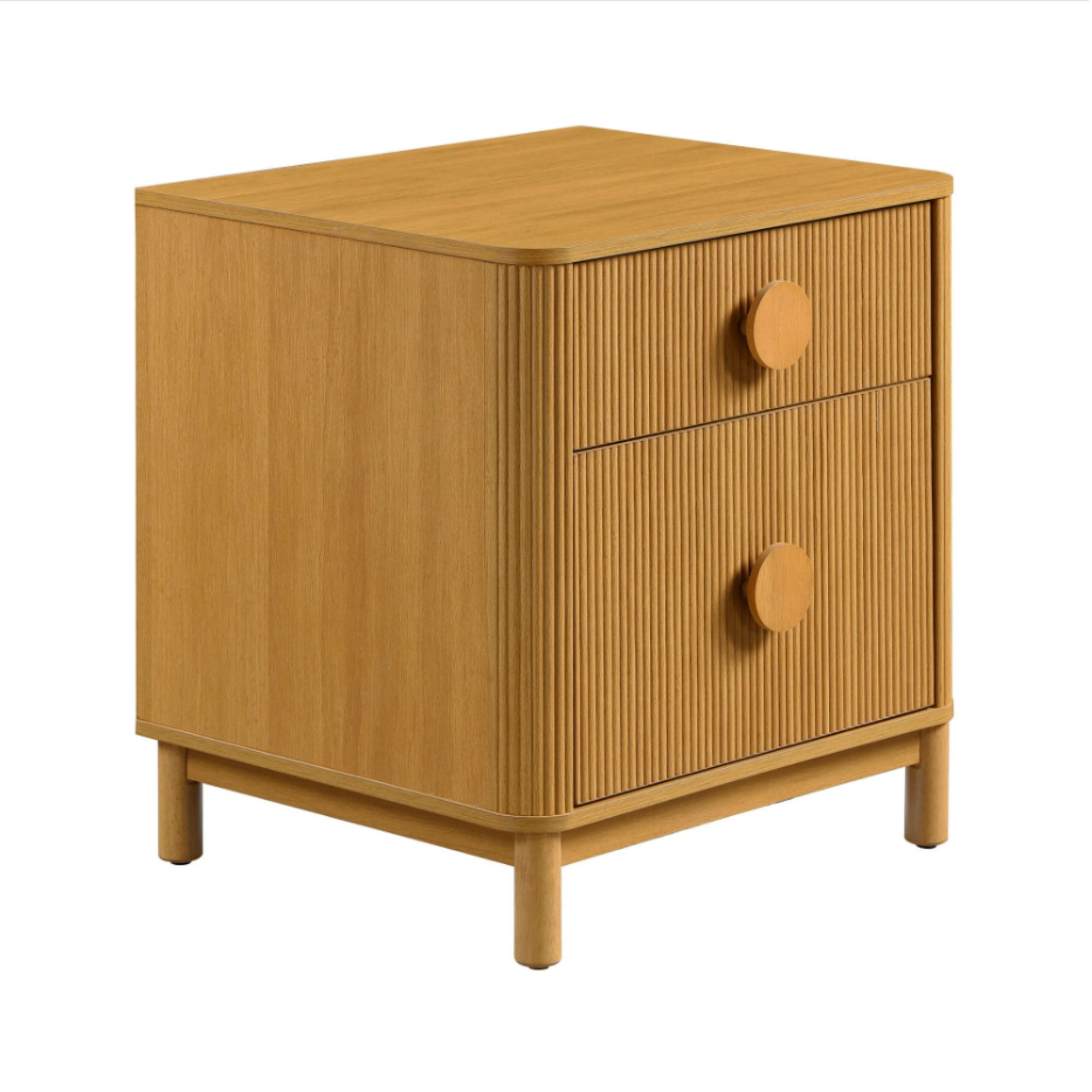 Beautiful 2-Drawer Fluted Nightstand