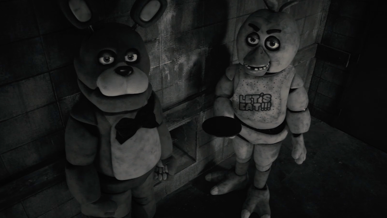 Freddy and Chica from the popular 2023 release, Five Nights at Freddy's.