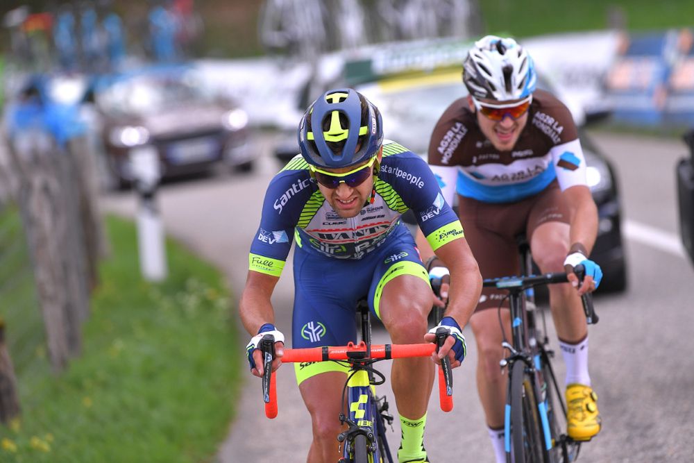 Marco Minnaard (Team Wanty-Groupe Gobert) and Alexis Gougeard (AG2R La Mondiale) in the stage 1 breakaway at romandie