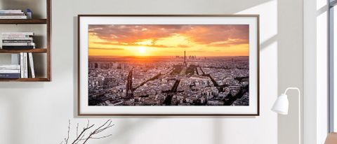 Samsung The Frame QLED 4K Smart TV (2022) hung in living room
