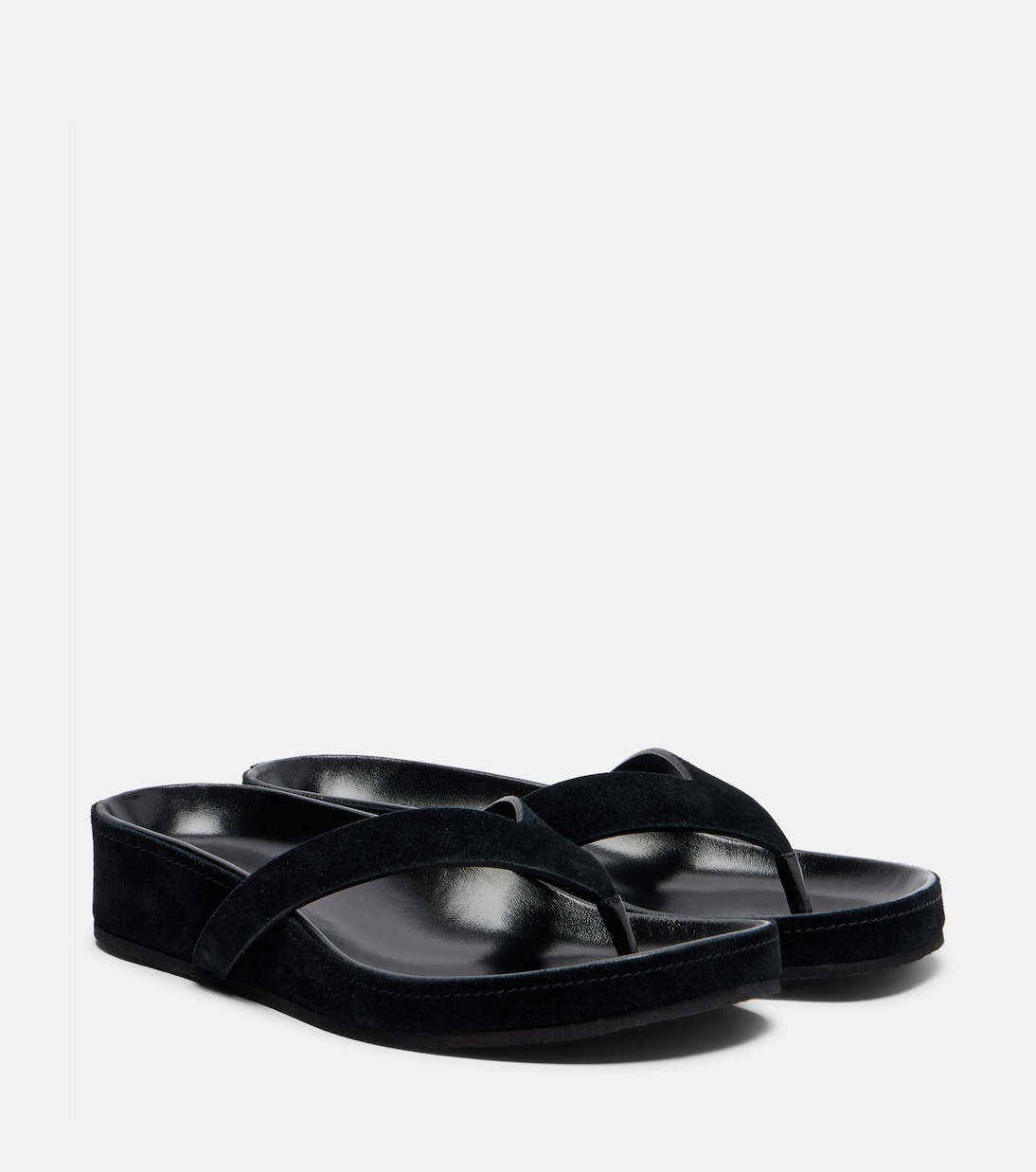 suede thong sandals