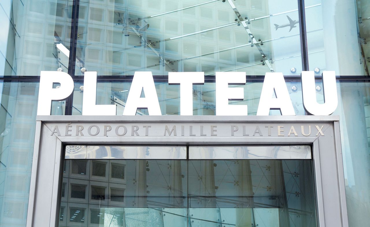 The Plateau, Samsung Museum of Art in central Seoul has been transformed into an airport by the Danish-Norwegian artist duo Elmgreen &amp; Dragset. Picture shows the front doors with the logo above them.