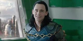 Loki (Tom Hiddleston) smiles in Thor: Ragnarok (2017)