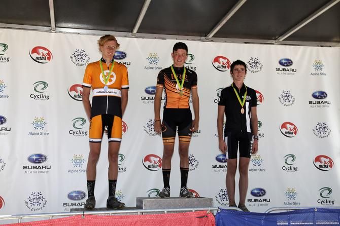 Under 17 men's cross country podium