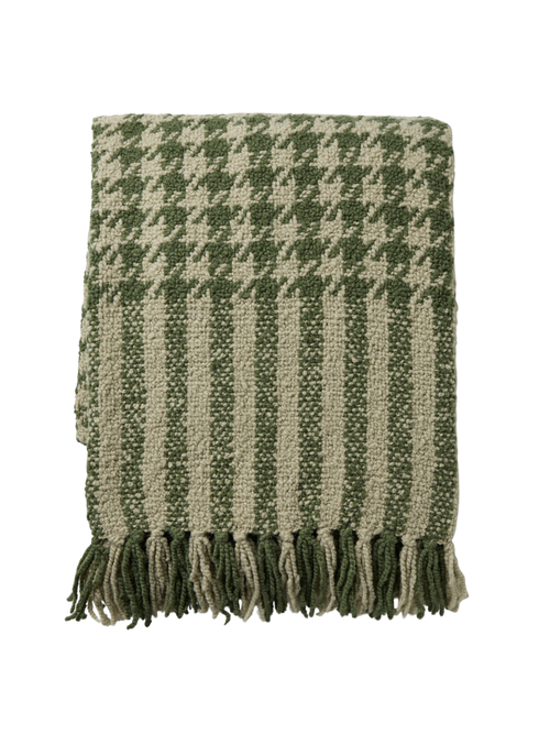 Houndstooth Wool Throw