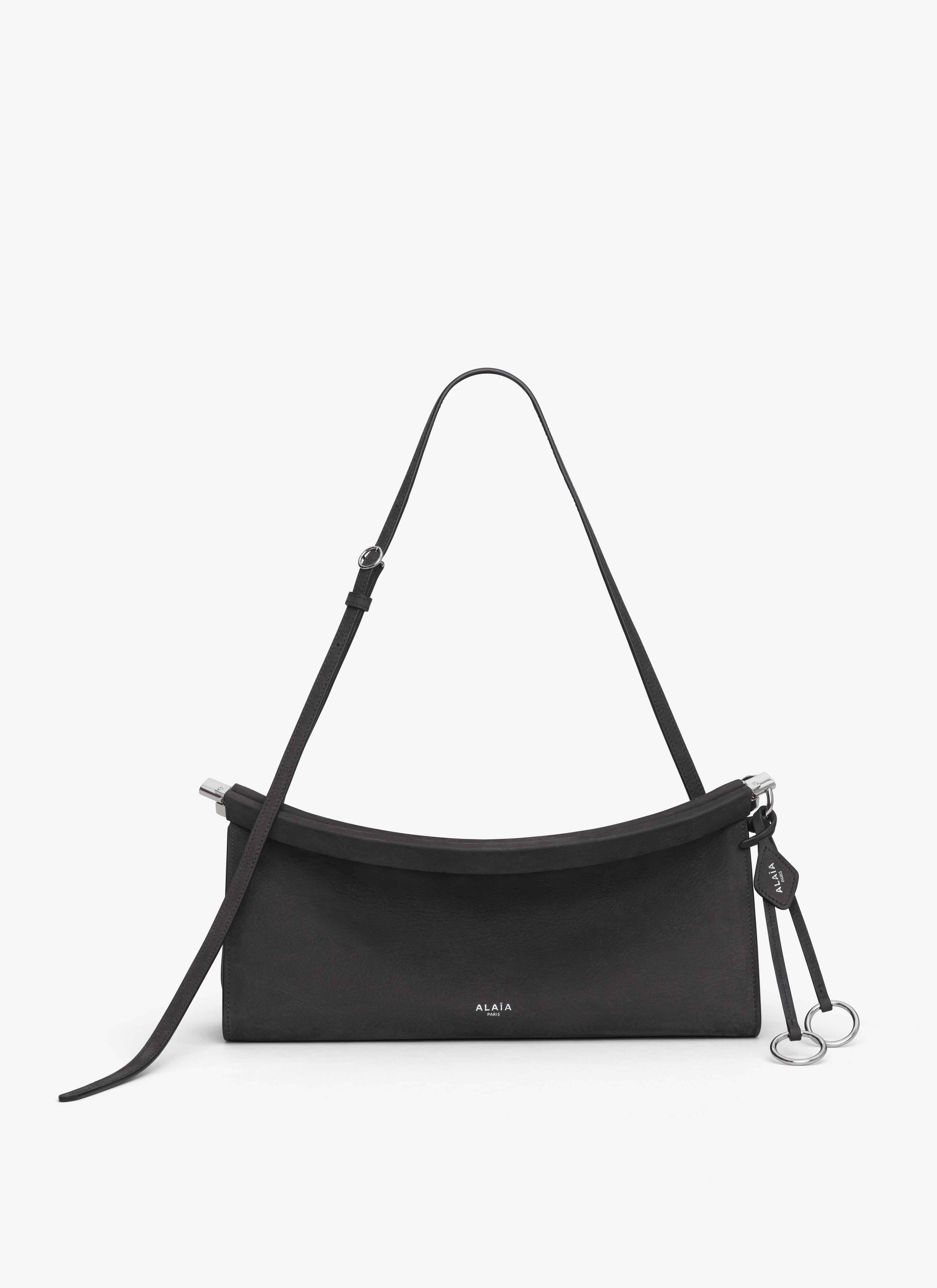 Anthracite Le Click East West Medium Bag in Nubuck