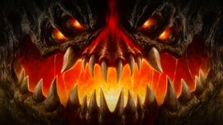 Demon bears his teeth with fire coming from his mouth