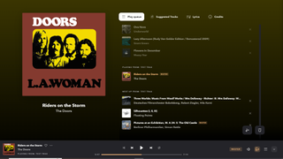 Tidal music service main interface showing The Doors LA Woman album