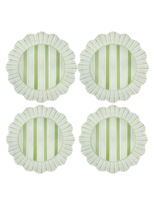 Cabana Stripe Melamine Dinner Plates, Set of 4