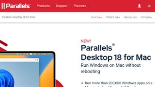 Website screenshot for Parallels Desktop