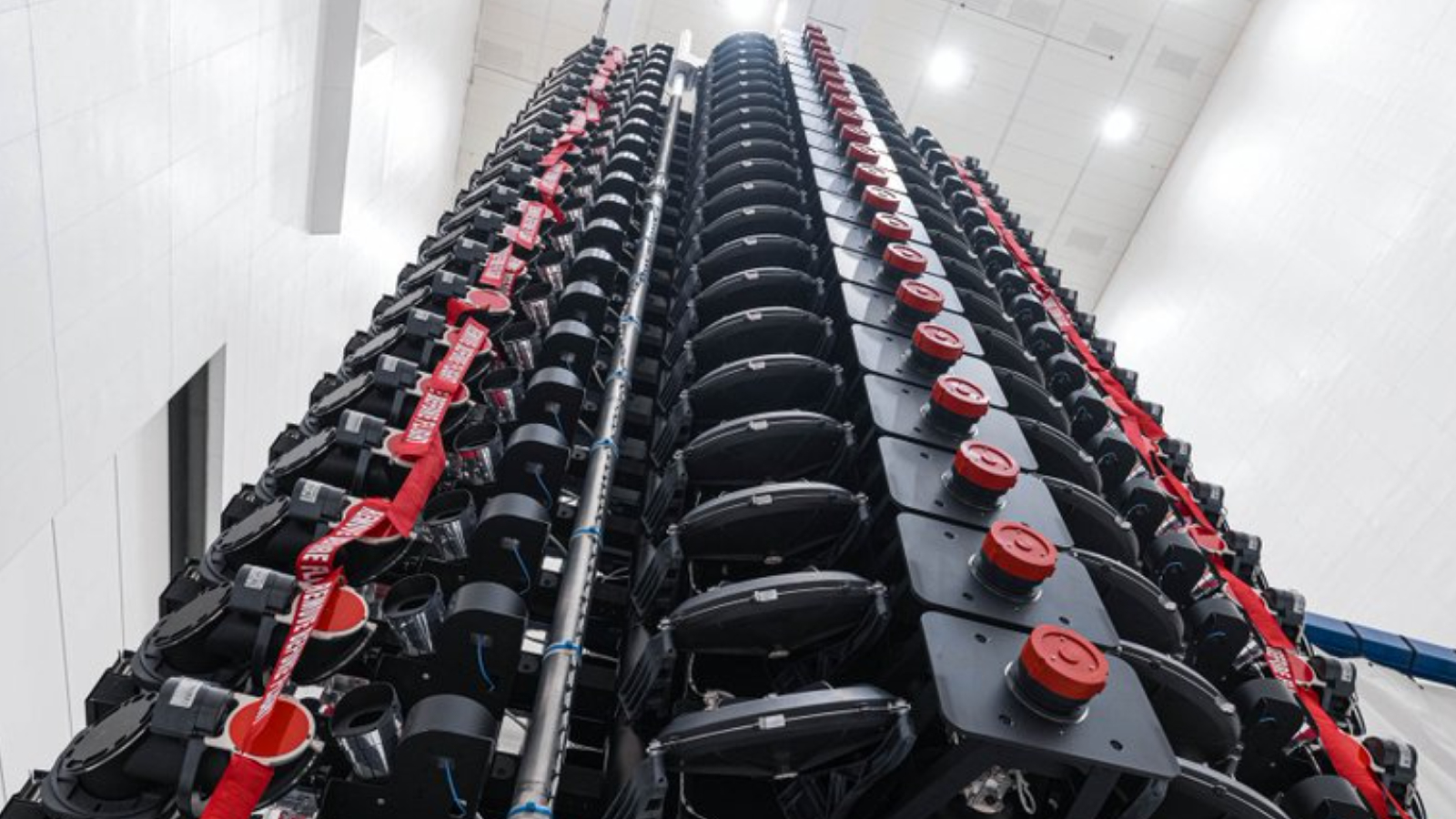 A large satellite shelf in a warehouse