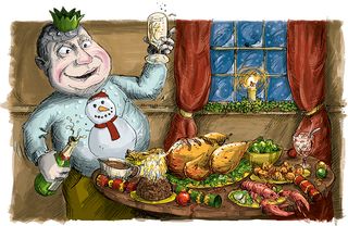 Ultimate Christmas Day food - Illustration by Sholto Walker