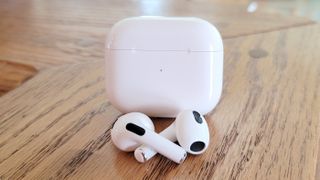 The Apple AirPods 3 wireless earbuds and charging case