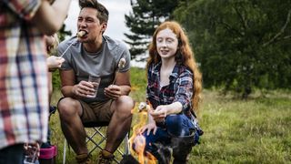 camping with teenagers: dad and daughter