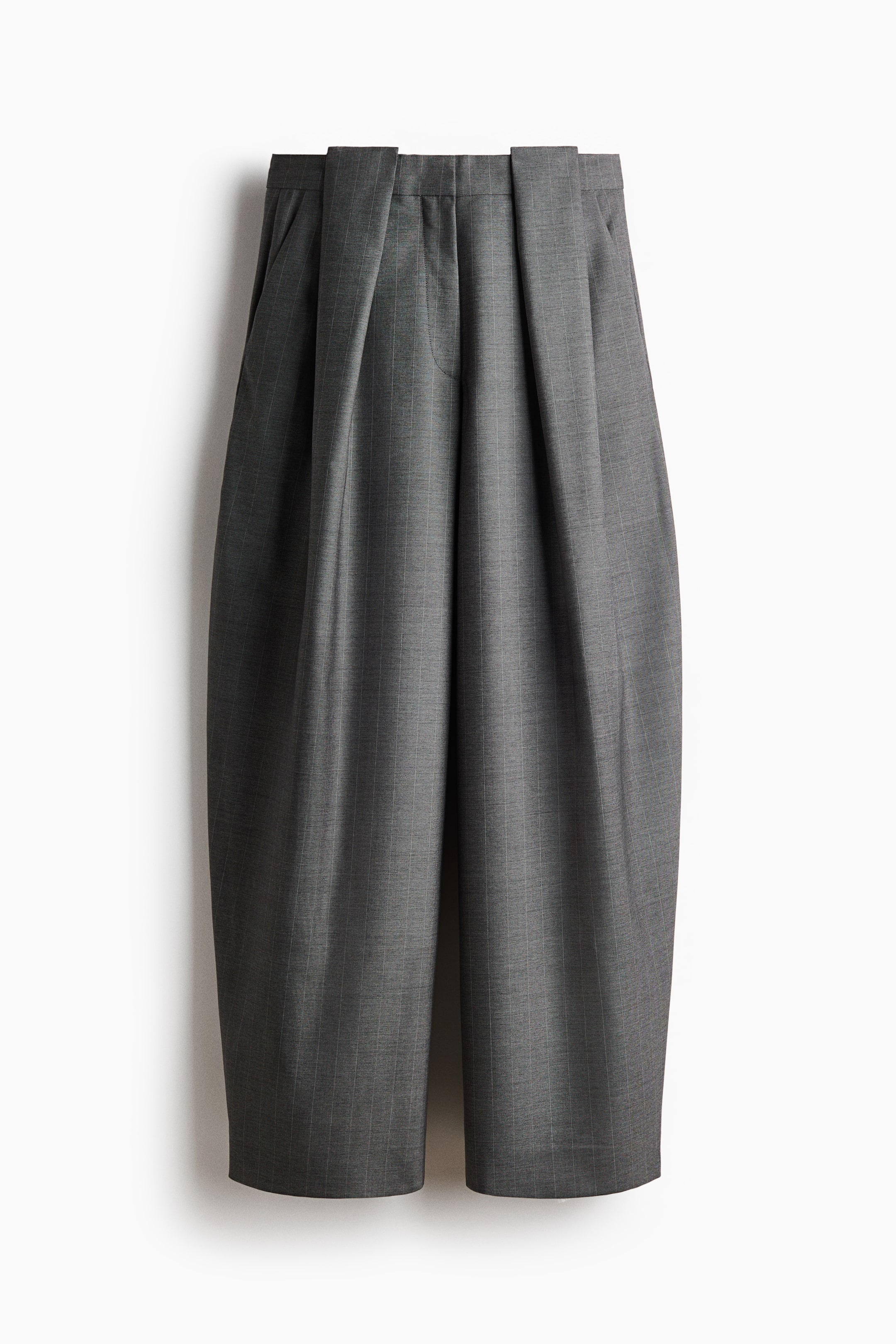 Barrel-Leg Wool Pants