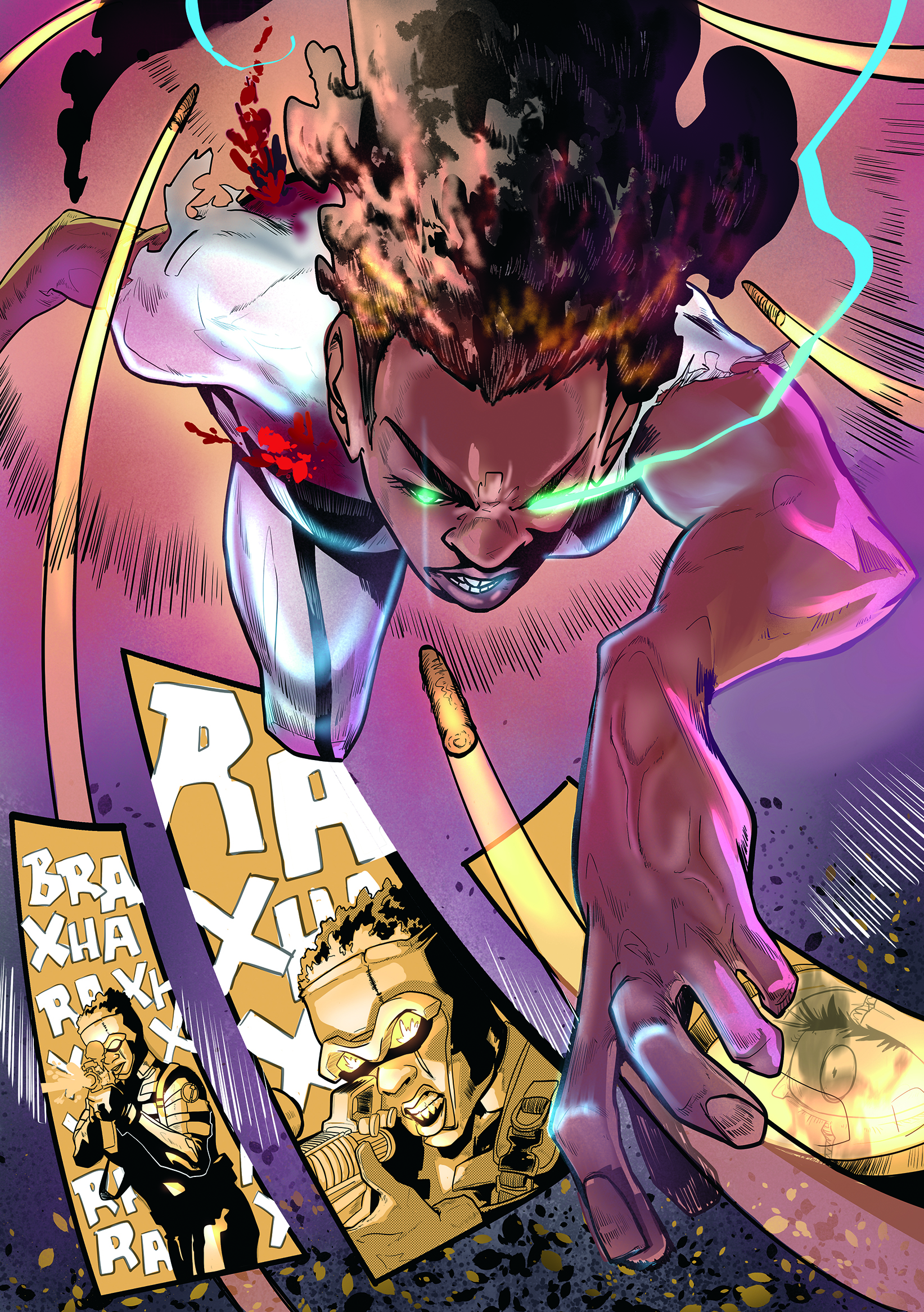 African comics; a person reaches up