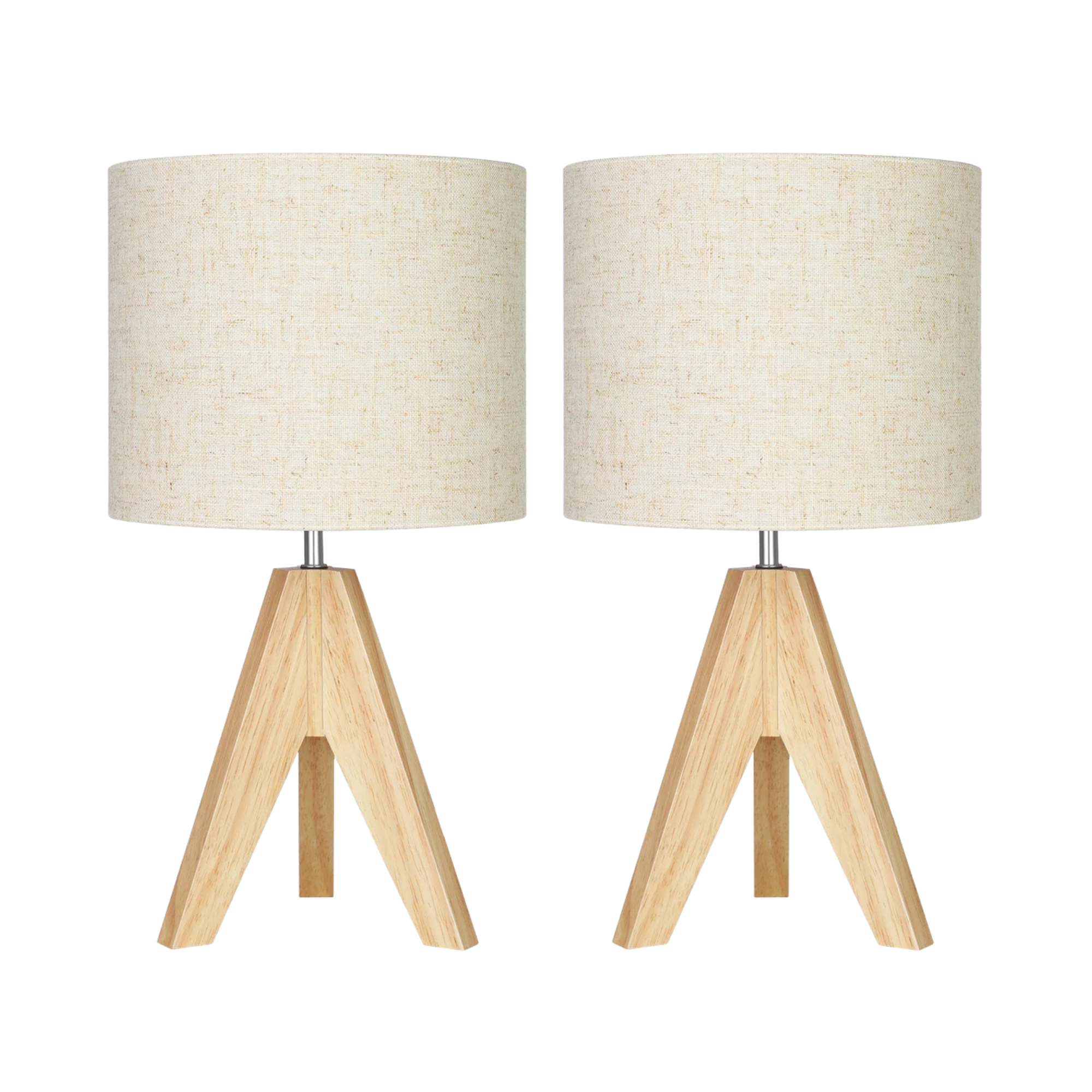 set of two table lamps with tri-pod style base
