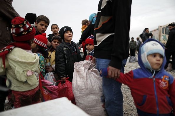 Iraqi families displaced from Mosul.