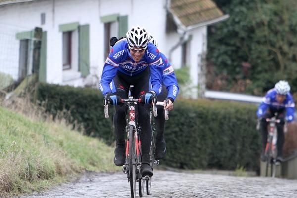 Maarten Wynants having a good time climbing the Molenberg.