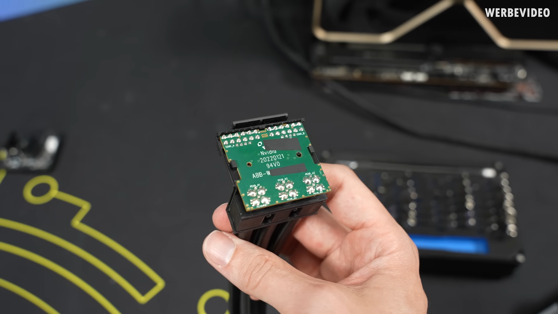 The PCB inside Nvidia's mystery dual 12VHPWR to 6x8-pin adapter meant for the RTX Titan Ada