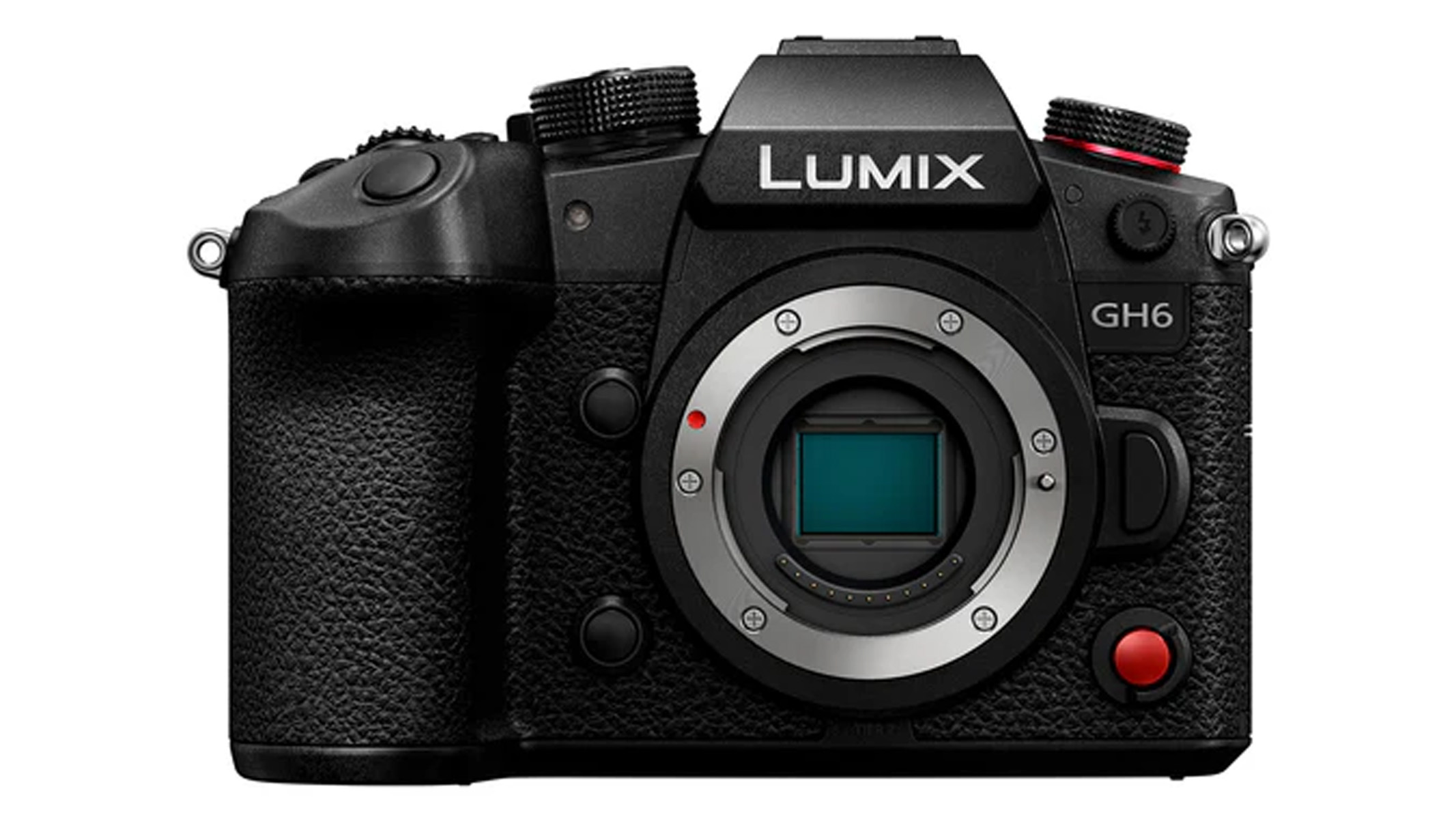 Panasonic Lumix GH6 on a white background