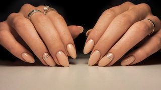 Neutral almond nails